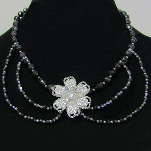 Victorian Rose Rhinestone Necklace